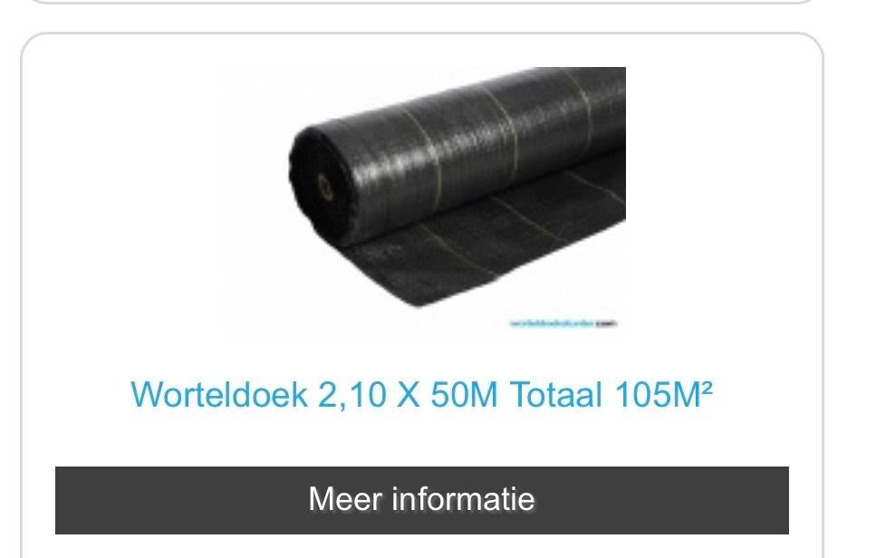 Worteldoek 2,10 breed 100 gram per m2, Tuin en Terras, Ophalen, Nieuw