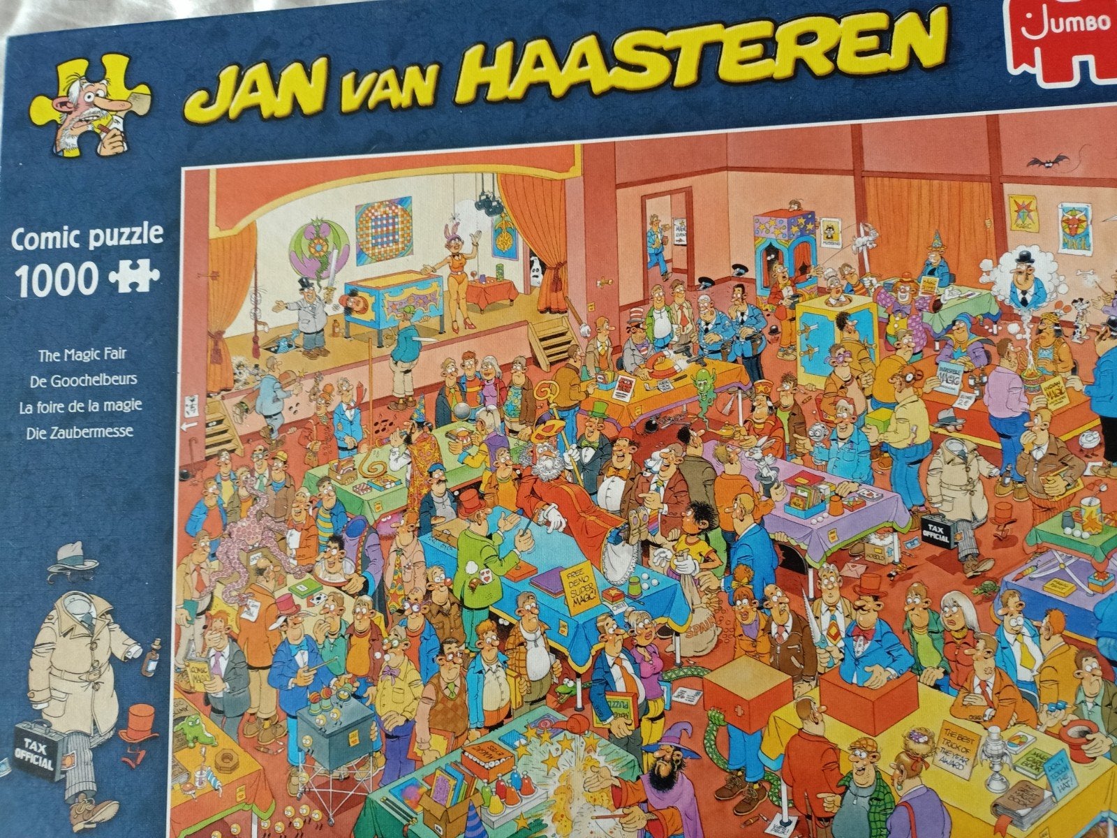 JAN VAN HAASTEREN PUZZEL DE GOOCHELBEURS, Ophalen of Verzenden, 500 t/m 1500 stukjes, Zo goed als nieuw