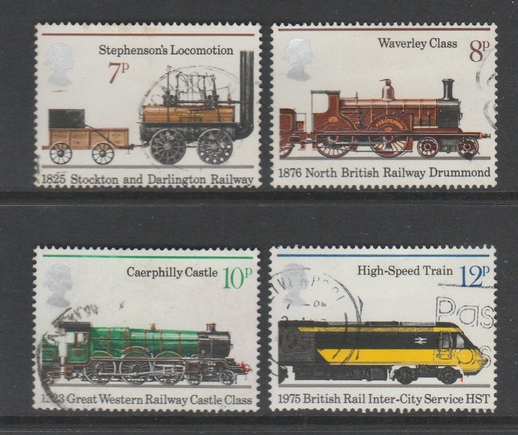 GB - Michelnr 682-685 - 150 jaar spoorwegen, treinen, Verzenden, Gestempeld