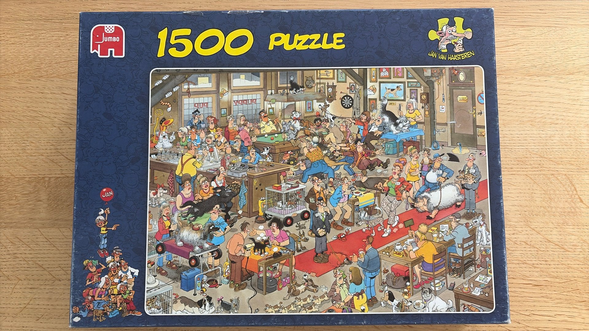 Jan van Haasteren - De Hondenshow (1,500 stukjes), Hobby en Vrije tijd, Denksport en Puzzels, Ophalen of Verzenden, 500 t/m 1500 stukjes