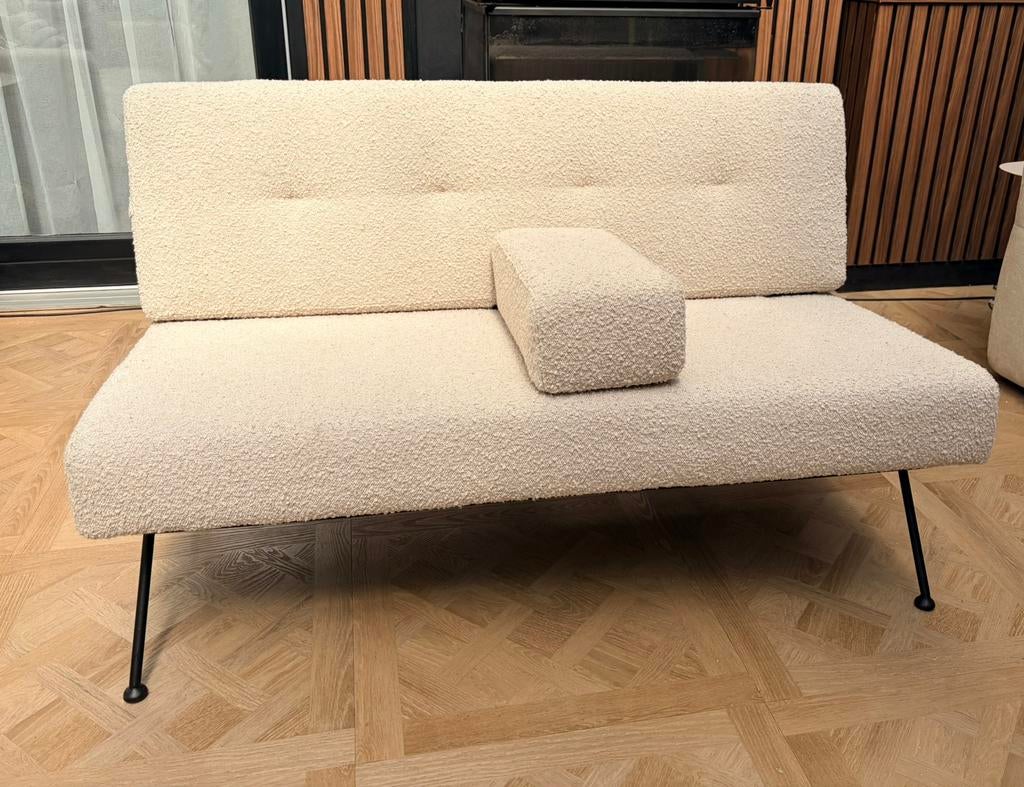 Zuiver Bowie 2-zitsbank Bouclé Beige, Ophalen, Overige materialen, Tweepersoons, 75 tot 100 cm