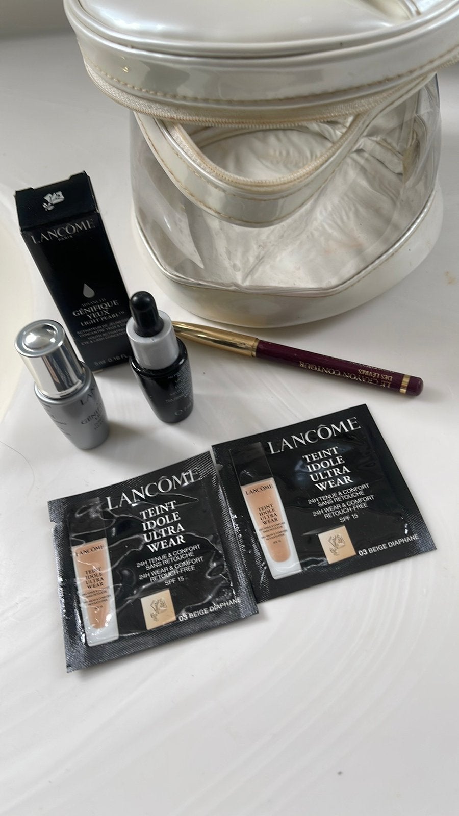 Toilettas met inhoud van Lancome, Ophalen of Verzenden, Zo goed als nieuw, Zwart, Handen en Nagels