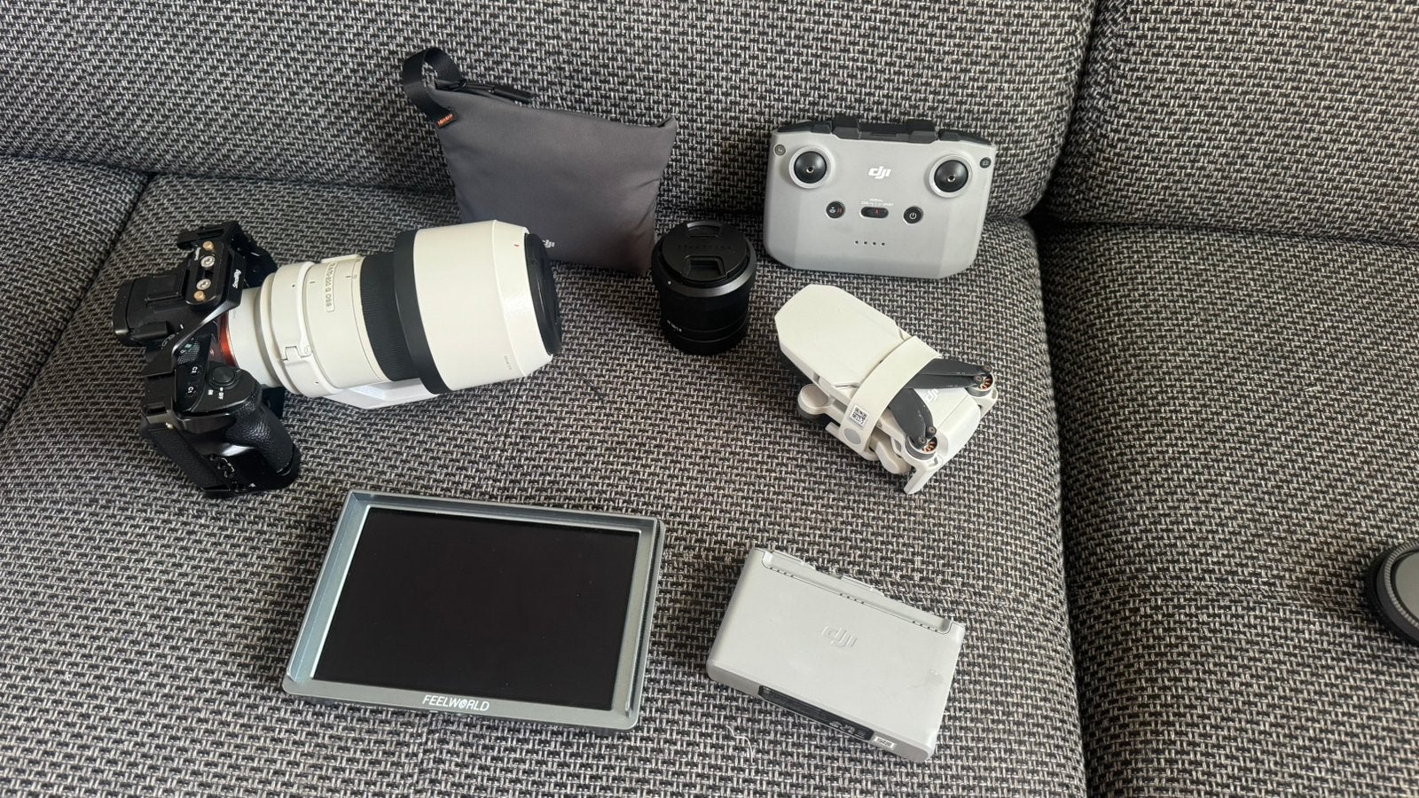Sony A7III met verschillende lenzen + DJI drone, Ophalen, Bodydop, Zo goed als nieuw, Sony