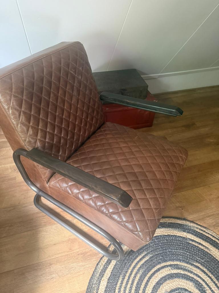 Industriële fauteuil, Huis en Inrichting, Ophalen, Zo goed als nieuw, 75 tot 100 cm, 50 tot 75 cm