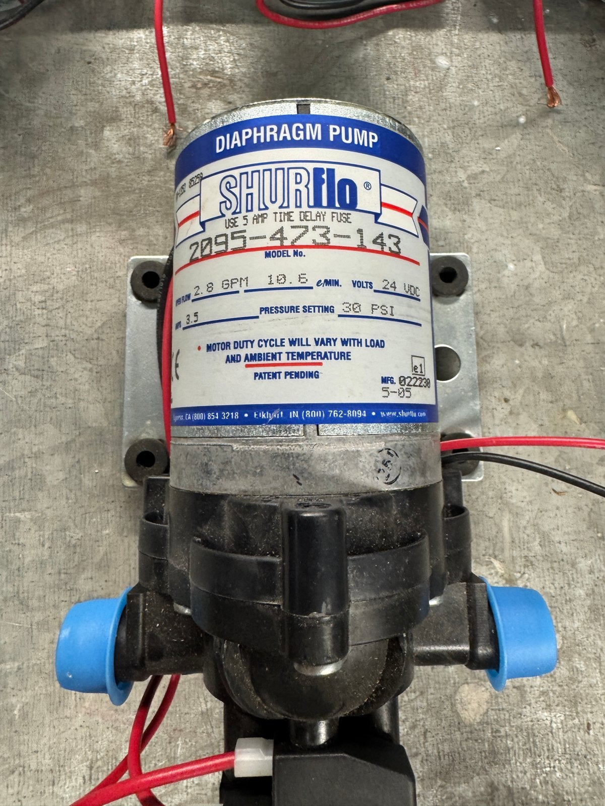 SHURflo 2095-473-143 Membraanpomp 24VDC, Ophalen, Aaa@.com, Surflo, Nieuw