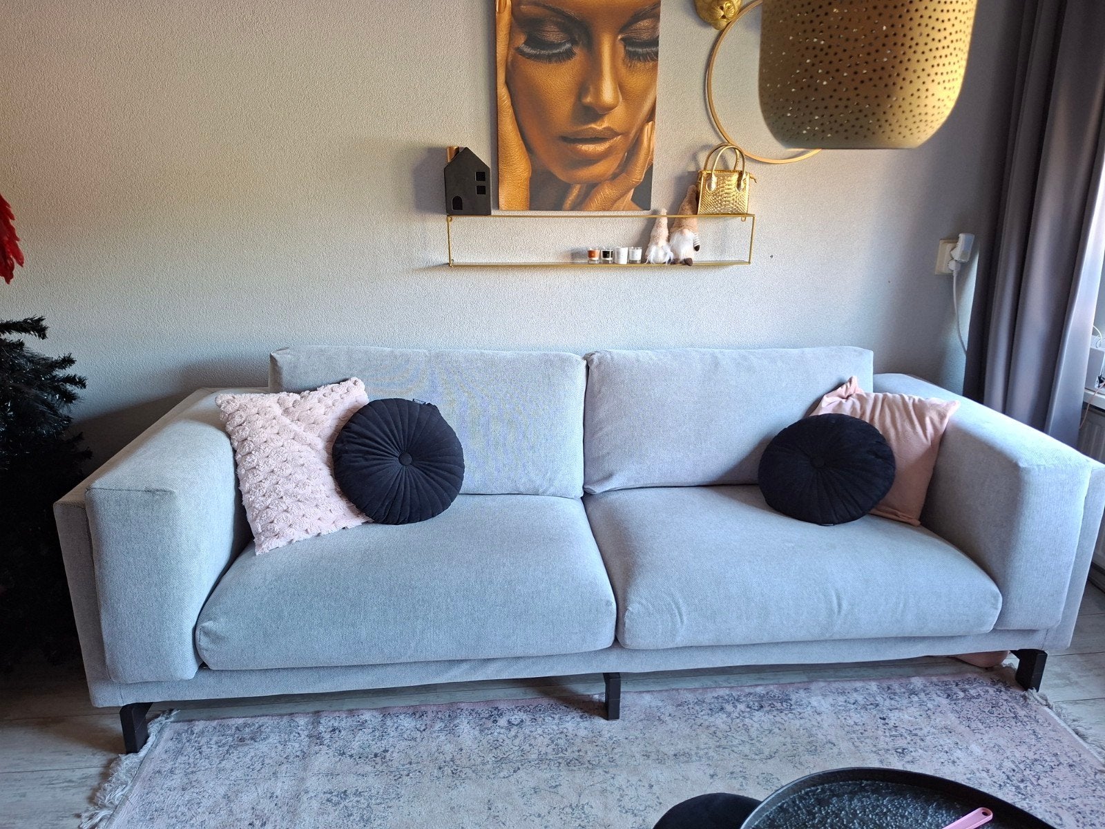 IKEA nockeby bank grijs 3 zits., Ophalen, Minder dan 75 cm, Zo goed als nieuw, Stof