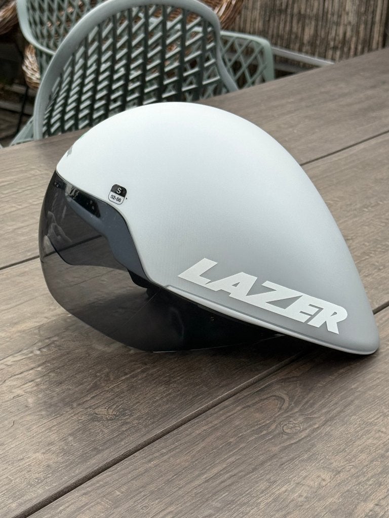 Lazer Volante Tijdrithelm Mat Wit/Zilver | Maat S (52-65cm), Fietsen en Brommers, S, Lazer, Ophalen of Verzenden, Zo goed als nieuw