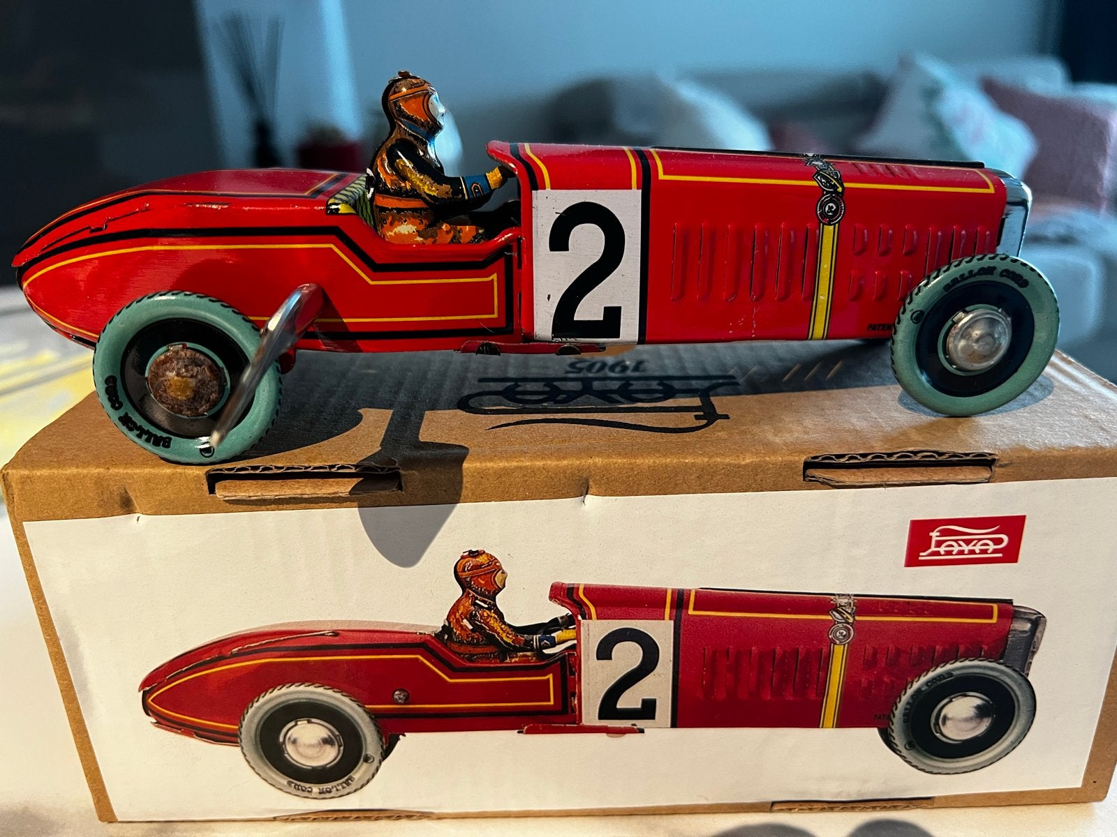 Metalen Race Auto Rood - Vintage Stijl Speelgoed, Auto, Groter dan 1:32, Zo goed als nieuw, Ophalen