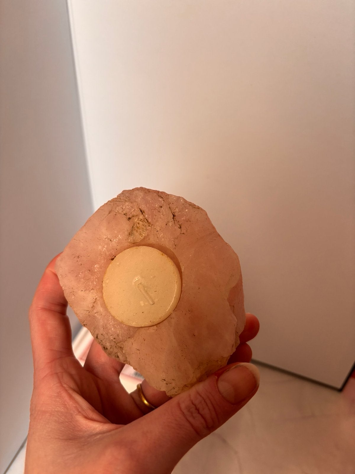 Rozenkwarts waxinelicht kaars, Ophalen of Verzenden, Nieuw, Overige materialen, Minder dan 25 cm