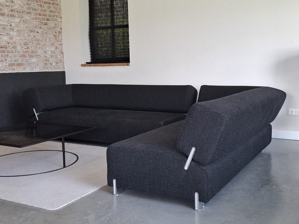 Leolux Collana hoekbank antraciet wolstof 320 x 220 cm