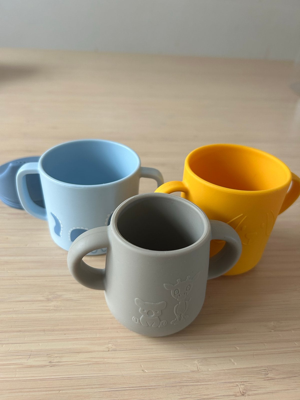 Set van 3 baby drinkbekers met handvatten en deksel, Overige merken, Gebruikt, Ophalen of Verzenden, Drinkbeker