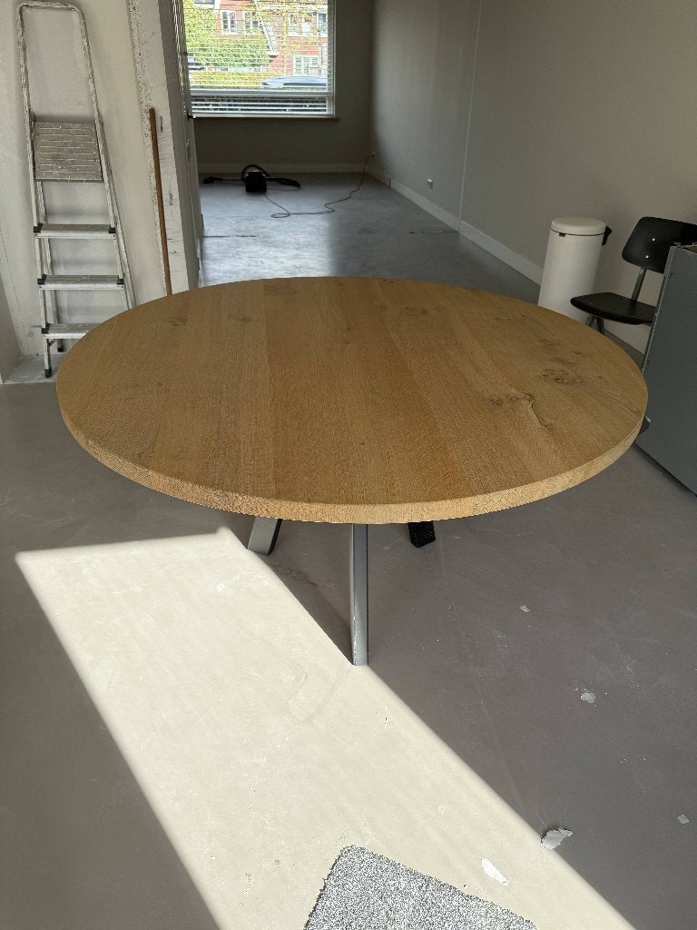 Ronde eiken eettafel - Table du Sud - 140cm, Ophalen, Vijf personen of meer, Gebruikt, Modern, Robuust