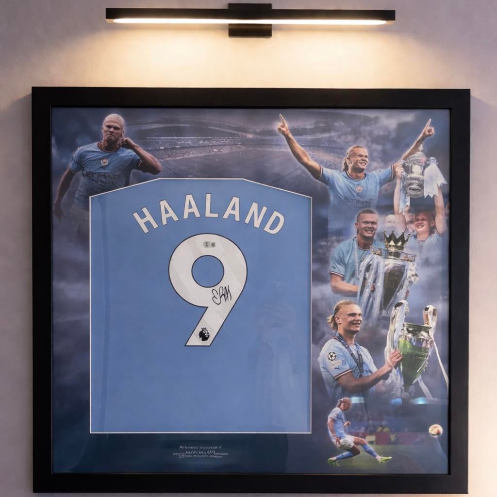 Erling Haaland Man City 2024/25 Beckett Witnessed, Verzamelen, Sportartikelen en Voetbal, Ophalen, Zo goed als nieuw, Buitenlandse clubs