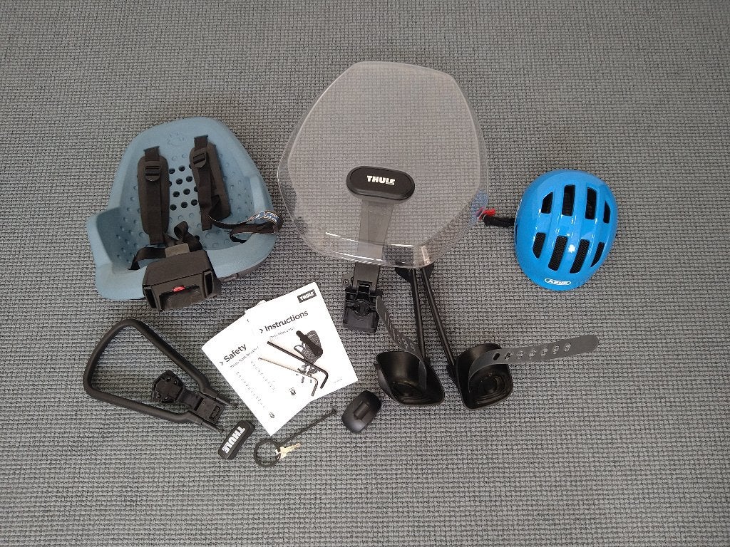 Thule Yepp fietsstoeltje 9 - 15 kg + windscherm e.a., Voetsteuntjes, Yepp, Ophalen of Verzenden, Zo goed als nieuw