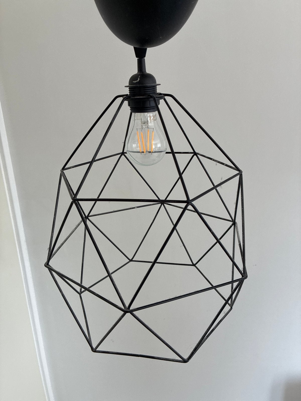 IKEA Hemma Hanglamp Zwart Metaal Geometrisch Design, Ophalen, Zo goed als nieuw, Metaal, E27 (groot)