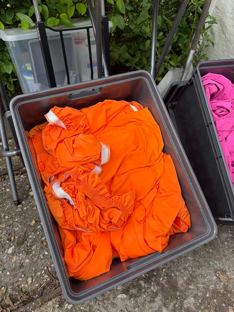 Oranje statafelhoezen voor WK feestje, voetbal, Ophalen, Gebruikt, Rond, Binnen