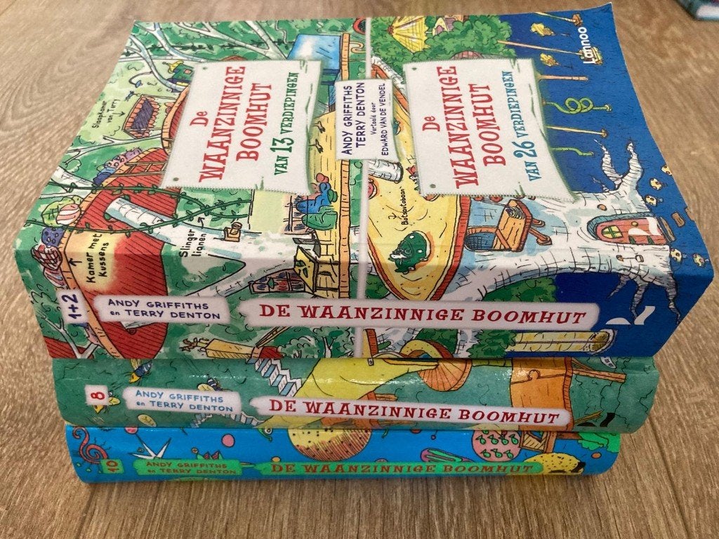 De waanzinnige boomhut. 4 delen in 3 boeken, Ophalen of Verzenden, Gelezen, Fictie algemeen