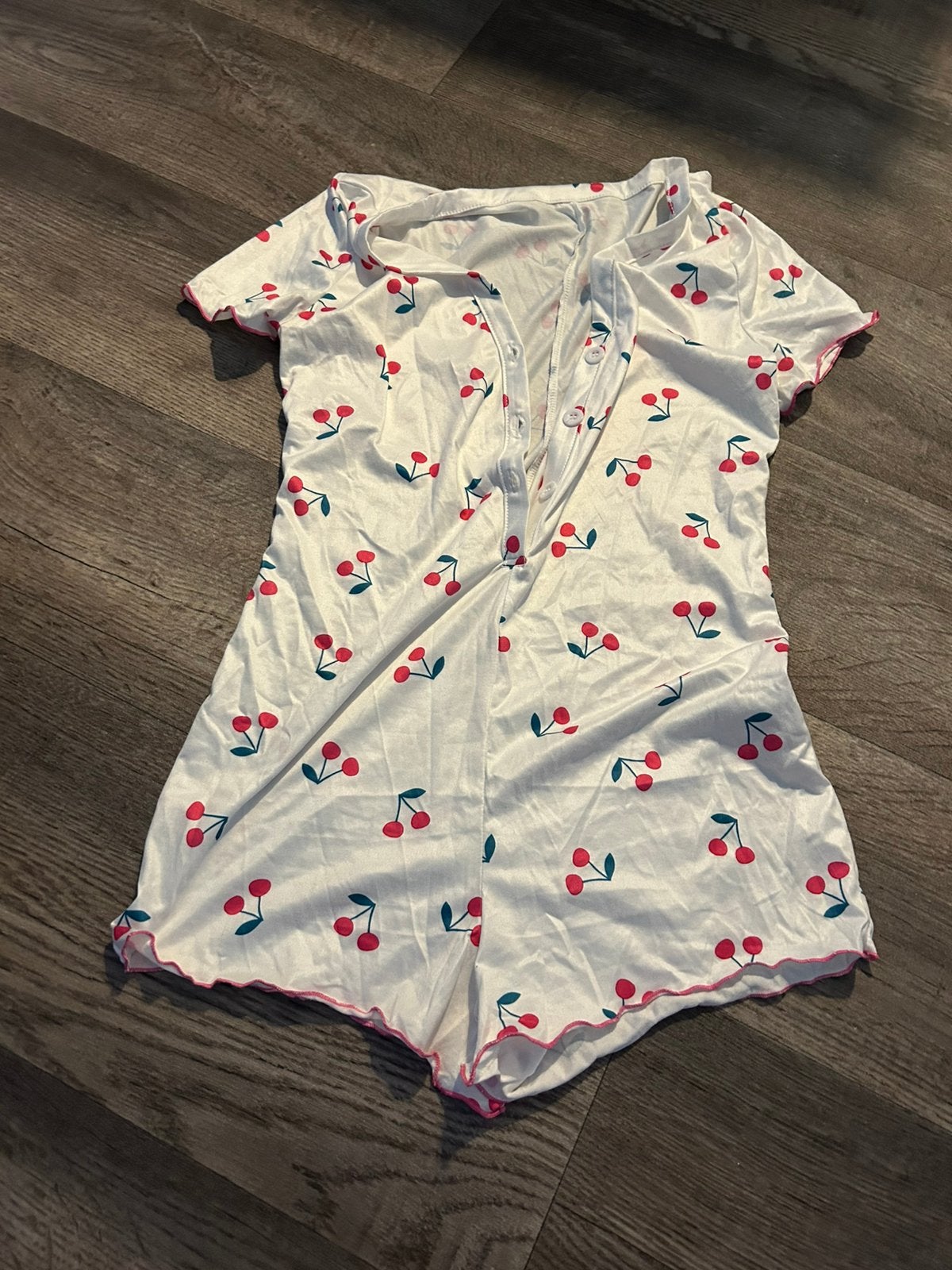 Kersen pyjama roze/wit, maat M, Ophalen of Verzenden, Nieuw, Maat 38/40 (M)