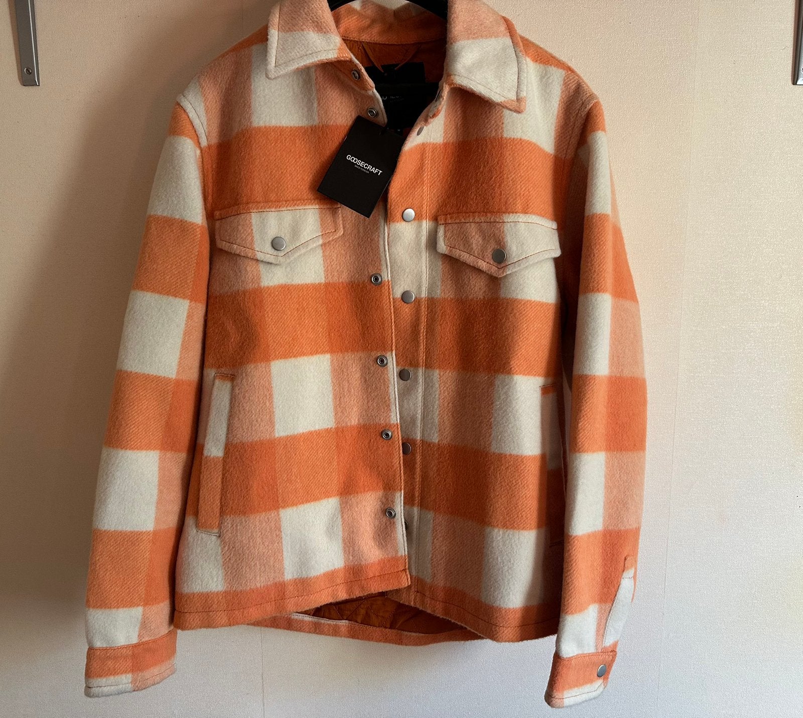 Goosecraft jack/overshirt geruit oranje/crème maat M nieuw, Ophalen of Verzenden, Zo goed als nieuw, Maat 48/50 (M), Oranje