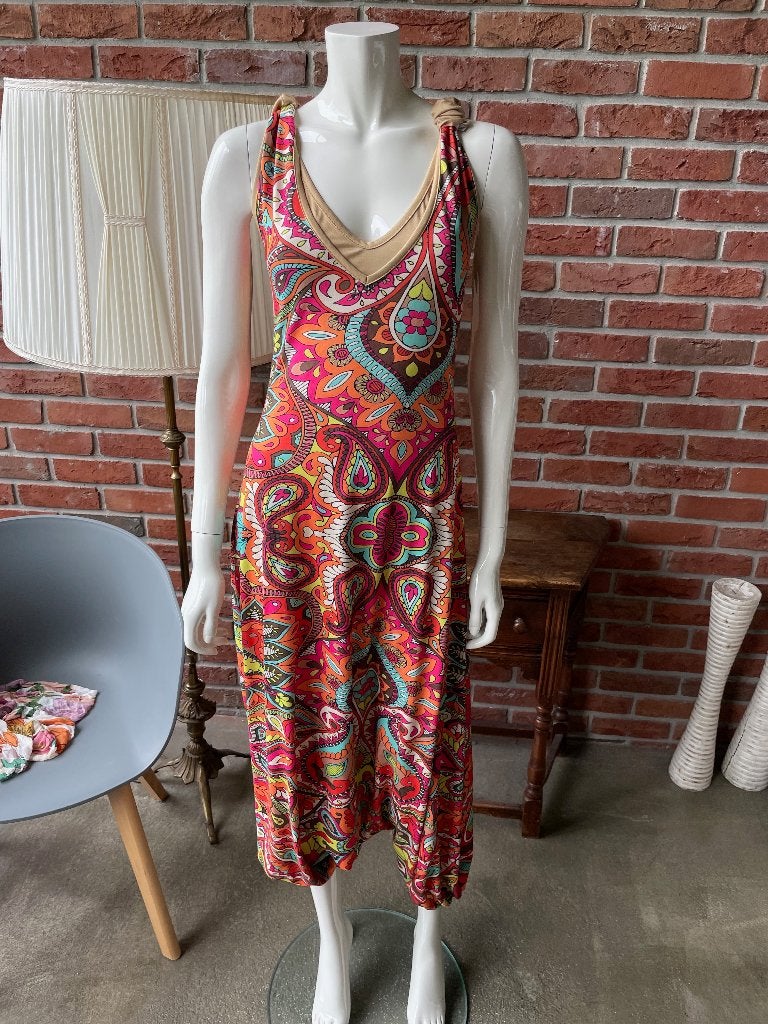 Harem jumpsuit maat M - Geweldige print!, Ophalen of Verzenden, Gedragen, Maat 38/40 (M), Meerkleurig