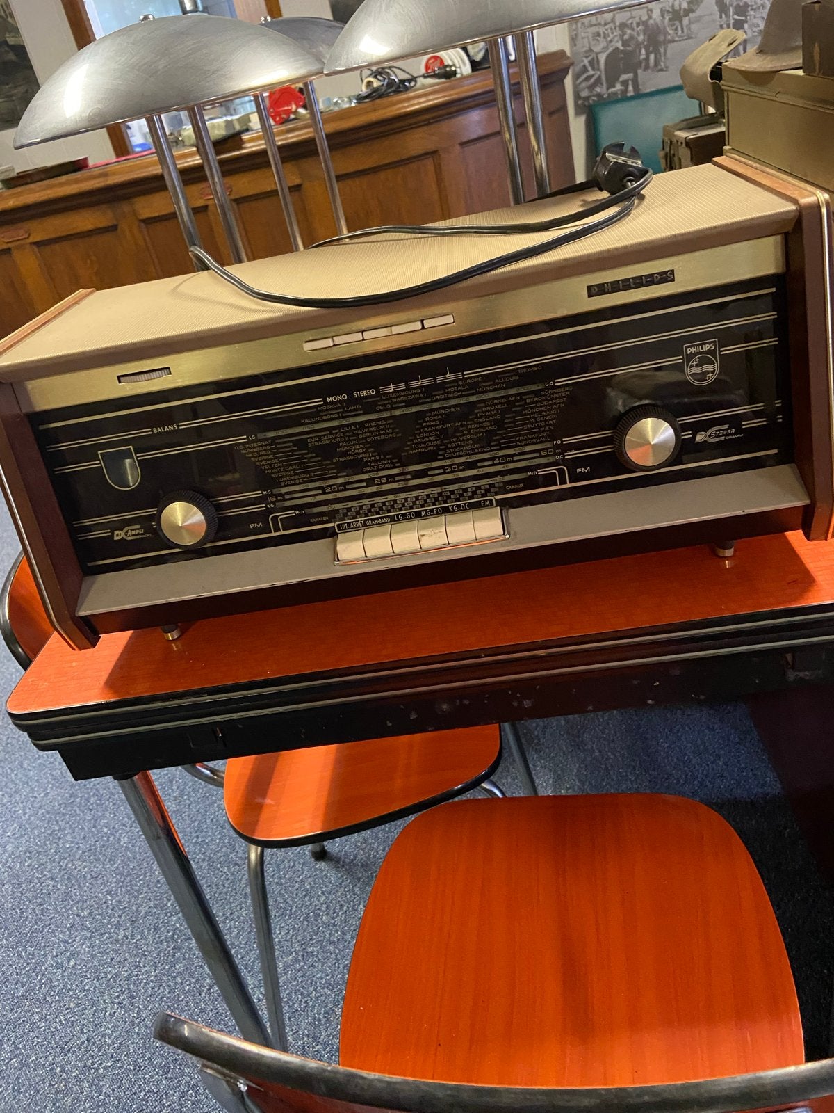 Vintage Philips Buisradio Jaren '50/'60 - Verzamelobject, Ophalen, Gebruikt, Radio