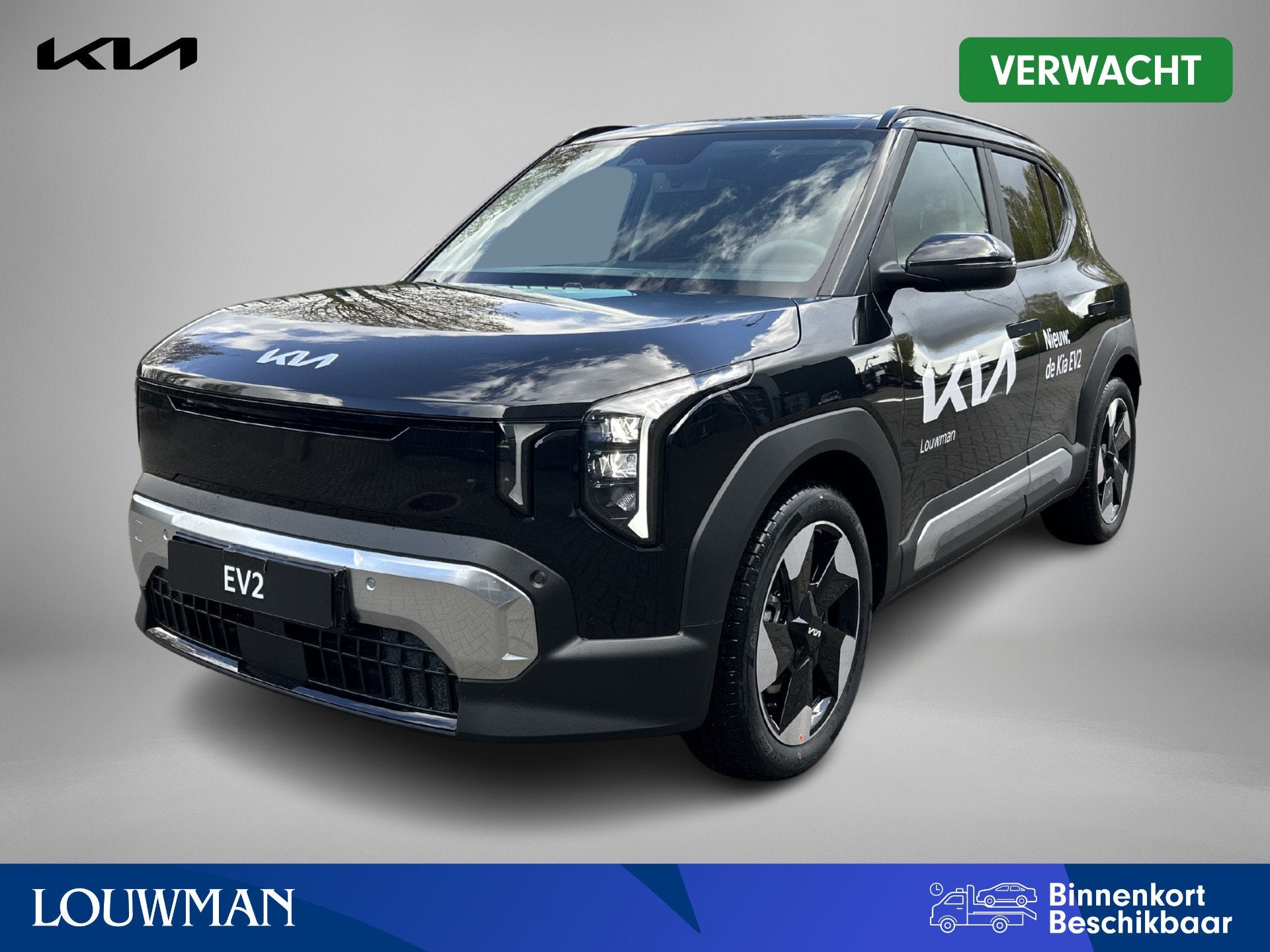 Kia EV2 Plus Advanced 42.2 kWh | Company Car | 10 Jaar Garan, 12 maanden, Stof, Zwart, Grijs