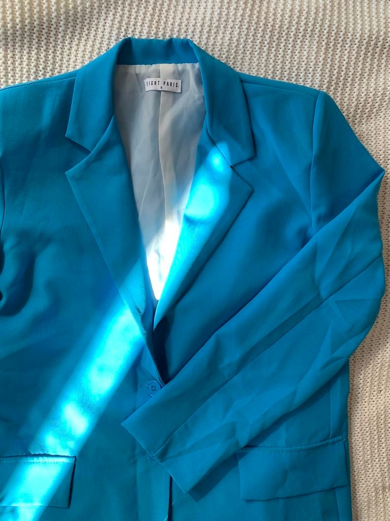 Broekpak, Kostuum of Pak, Blauw, Ophalen of Verzenden, Zo goed als nieuw