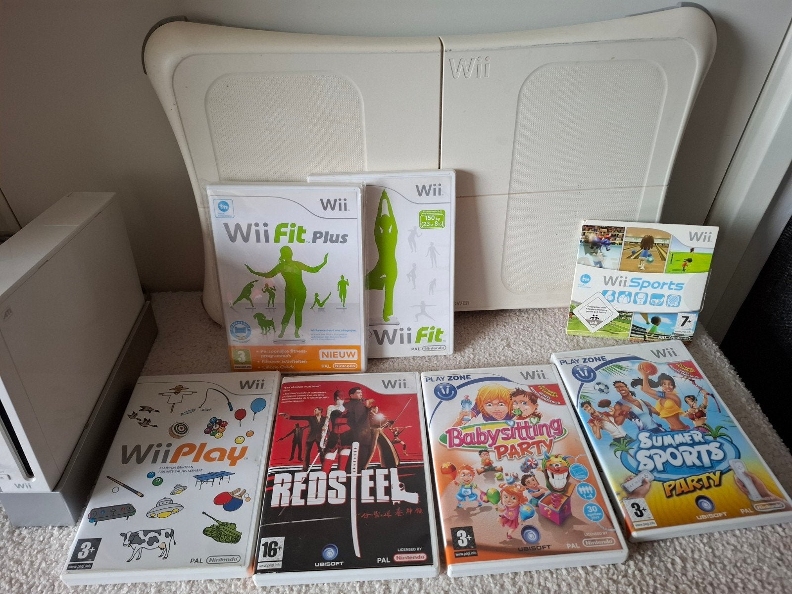 wii console en toebehoren, Spelcomputers en Games, Ophalen, Zo goed als nieuw, Met 3 controllers of meer