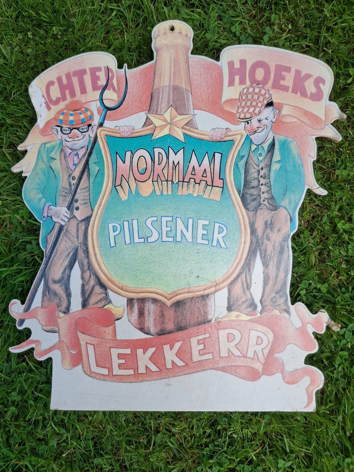 Vintage Achterhoeks Normaal Pilsener Reclamebord, Ophalen of Verzenden, Gebruikt, Reclamebord