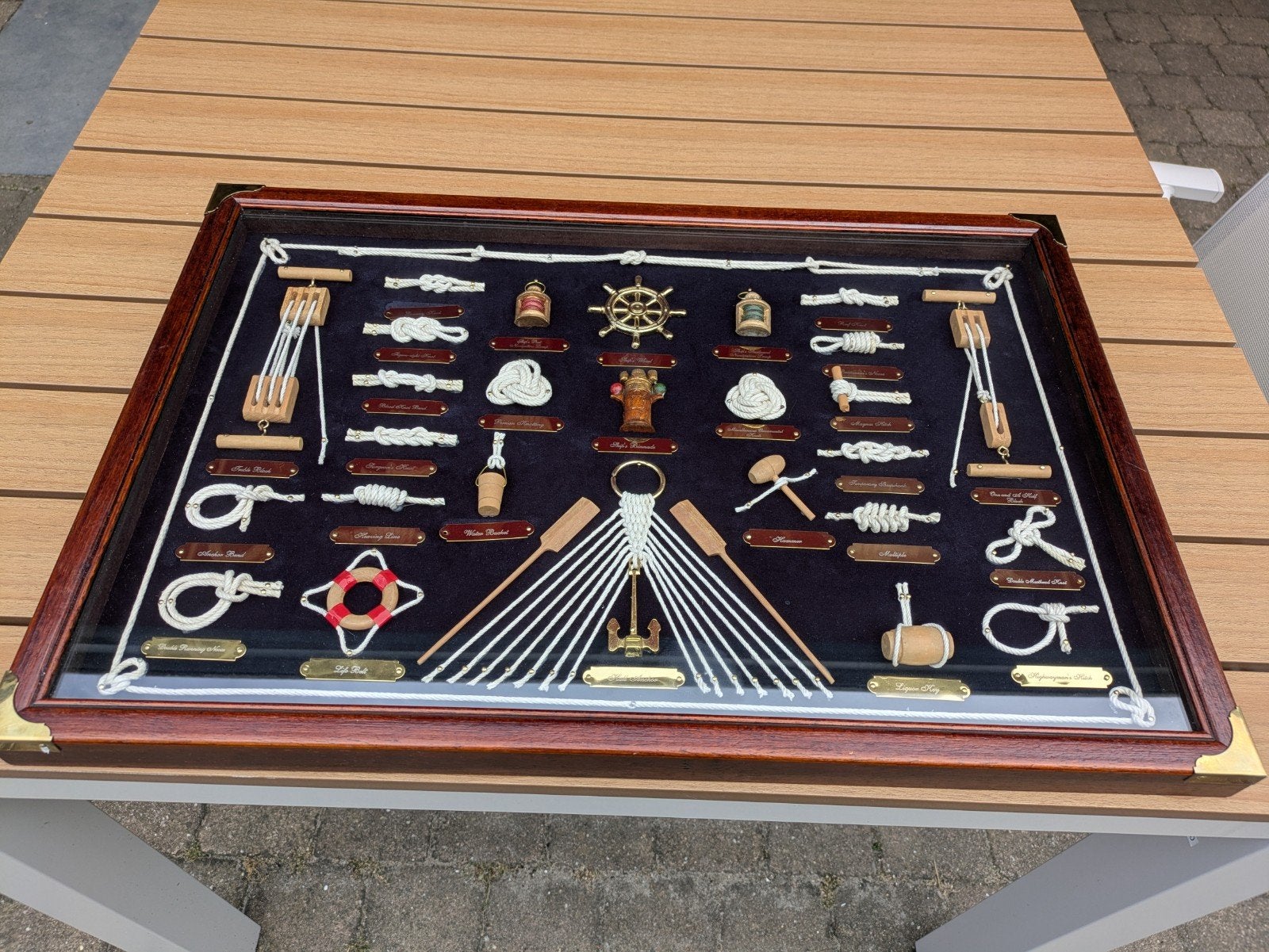 Decoratief knopen schilderij met maritieme thema's, Gebruikt, Verzenden, Schilderij, 5 – 50