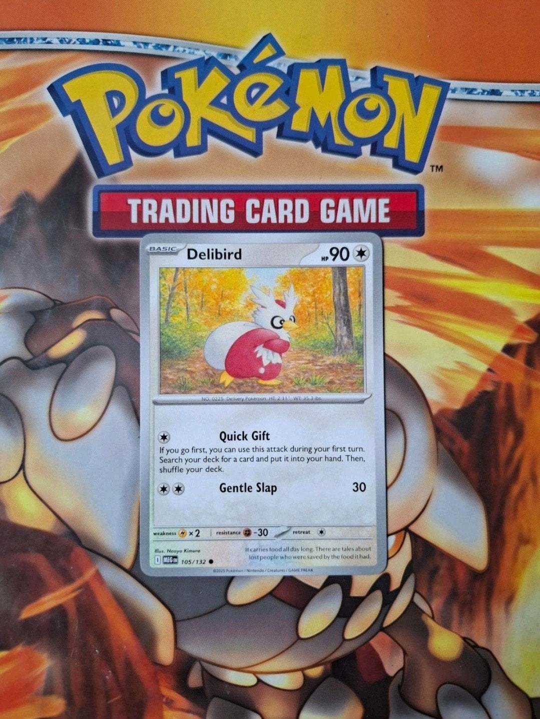 Delibird 105/132 Mega Evolution pokemon kaart nm-mint, Ophalen of Verzenden, Zo goed als nieuw, Losse kaart