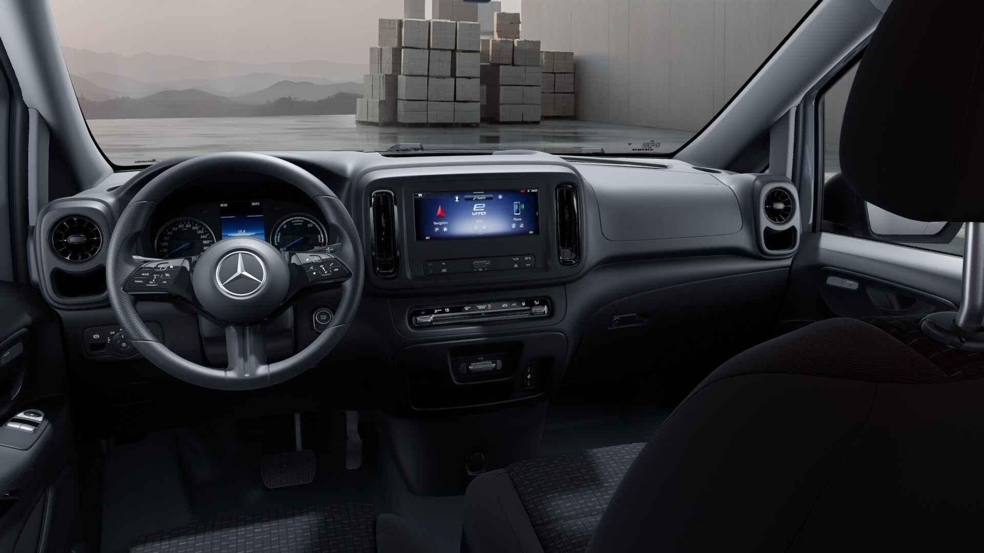 Mercedes-Benz eVito eVito 112 L2 60 kWh, Stof, 116 pk, Wit, Mercedes-Benz