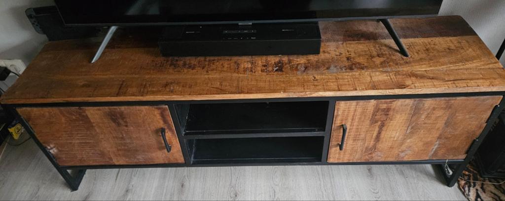 Salontafel mango hout, Huis en Inrichting, Tafels | Sidetables, Gebruikt, 25 tot 50 cm, 100 tot 150 cm, Rechthoekig, Ophalen