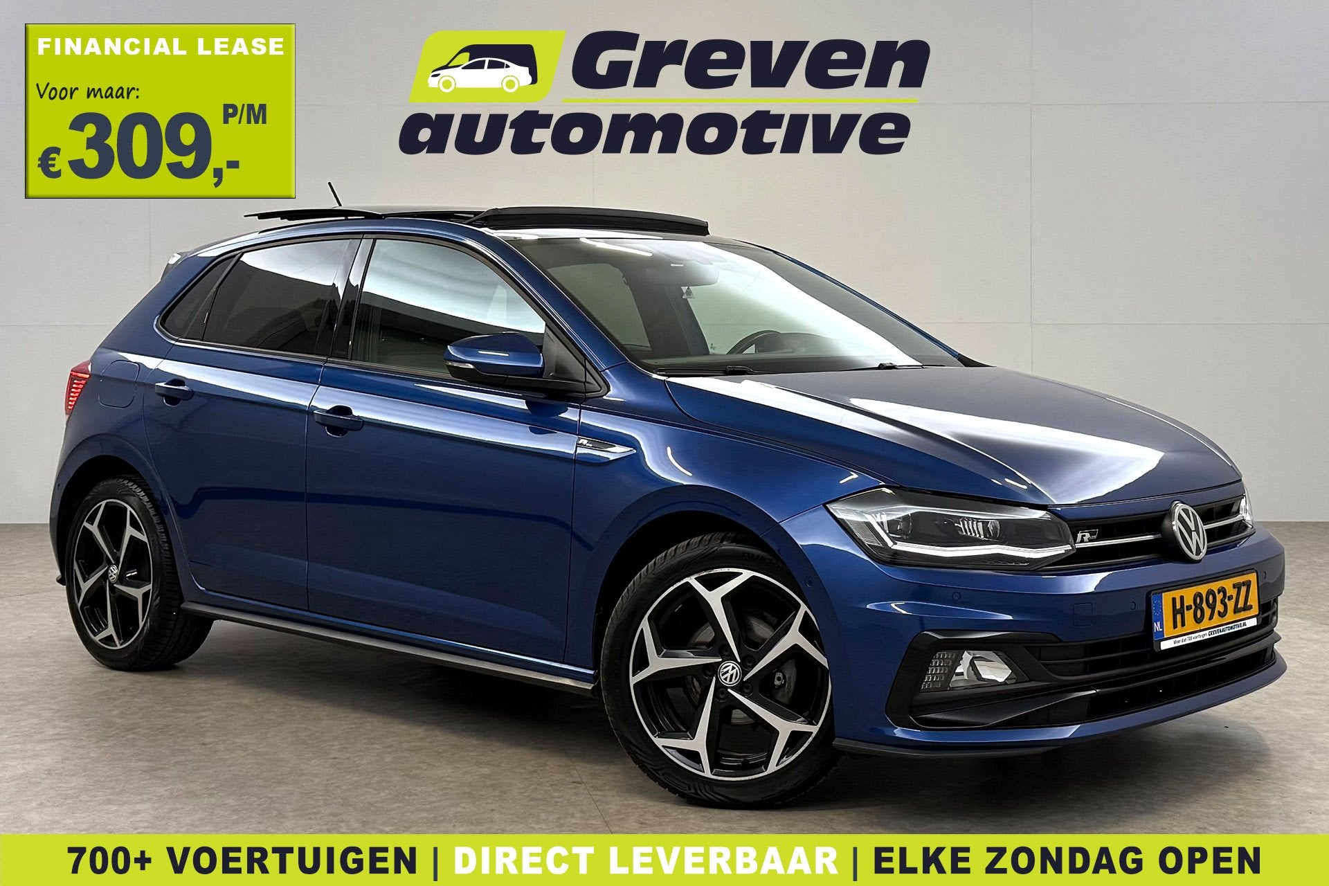 Volkswagen Polo 1.0 TSI R-line | Pano | Virtual | Carplay |, Stof, Gebruikt, Euro 6, Blauw