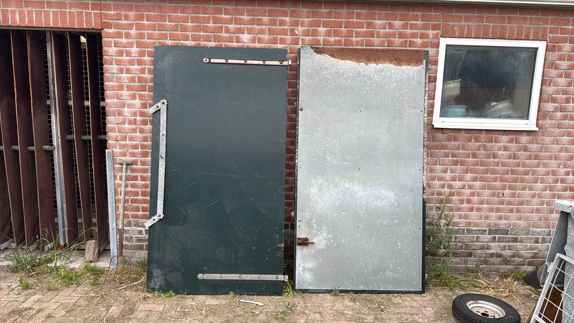 Massieve deuren 1 zijde voorzien van staal, Doe-het-zelf en Verbouw, Deuren en Horren, Ophalen of Verzenden, Zo goed als nieuw