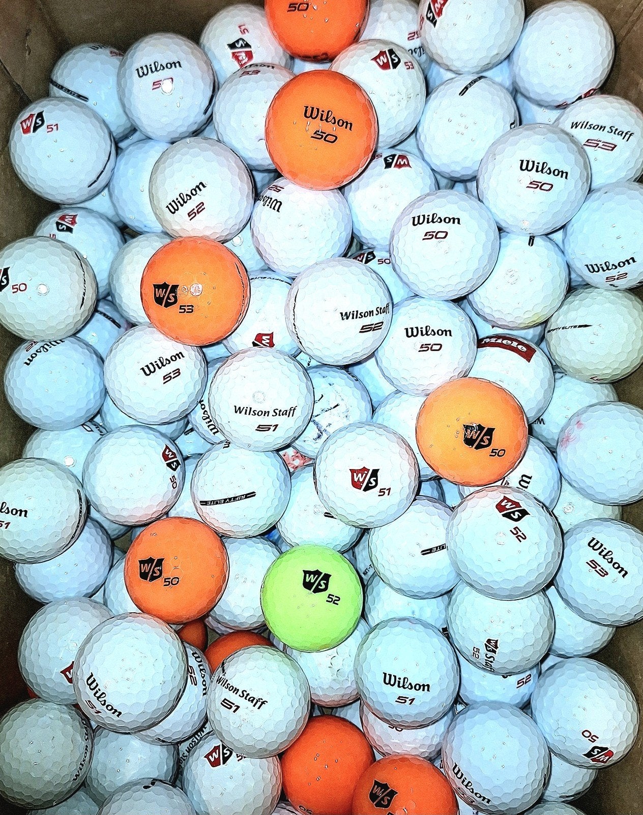 50 Wilson Staff Fifty Elite AAAA/AAA golfballen, Ophalen of Verzenden, Zo goed als nieuw, Bal(len)