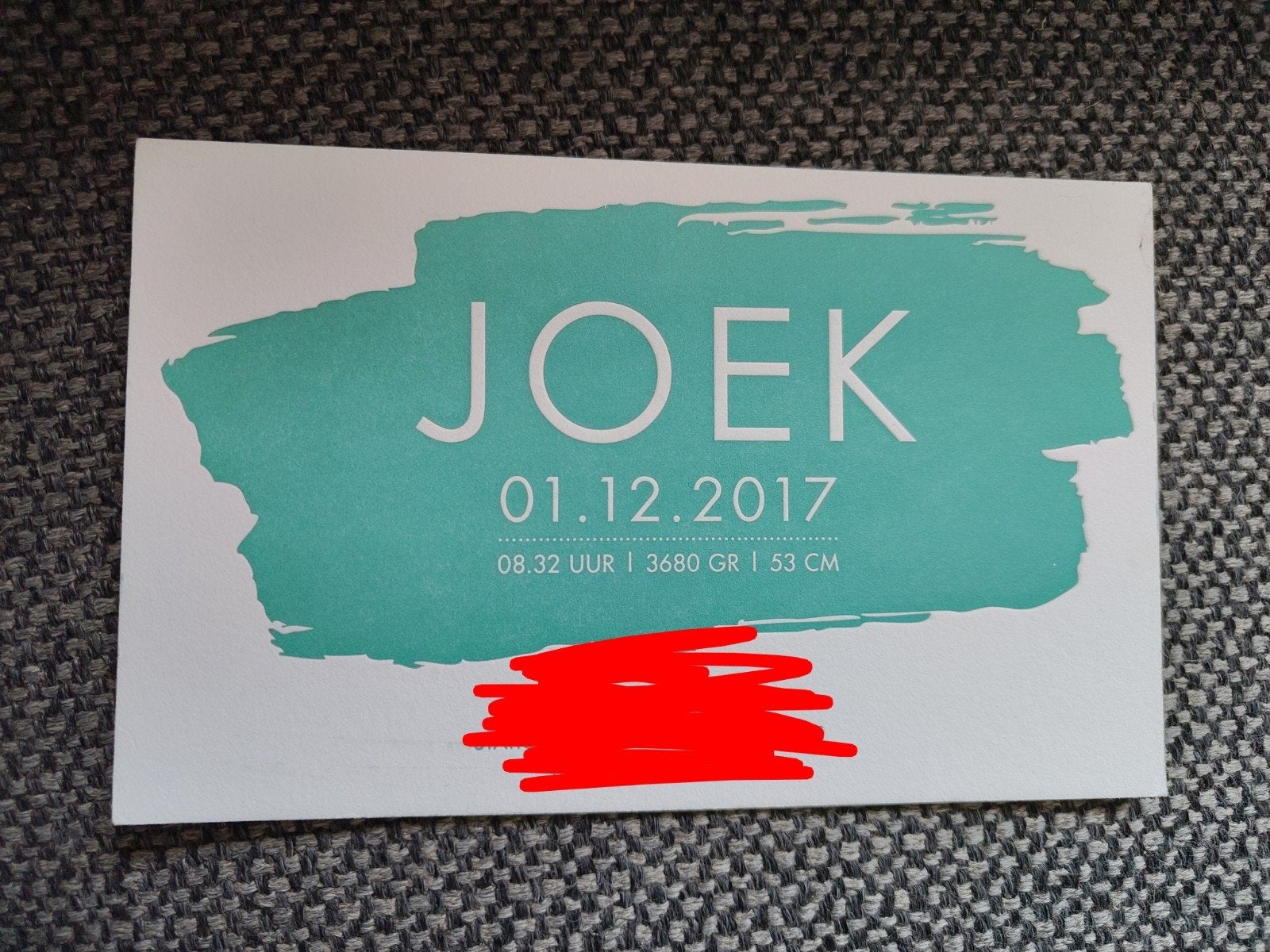 2017, Ophalen of Verzenden, 2000 tot heden, Geboortekaartje
