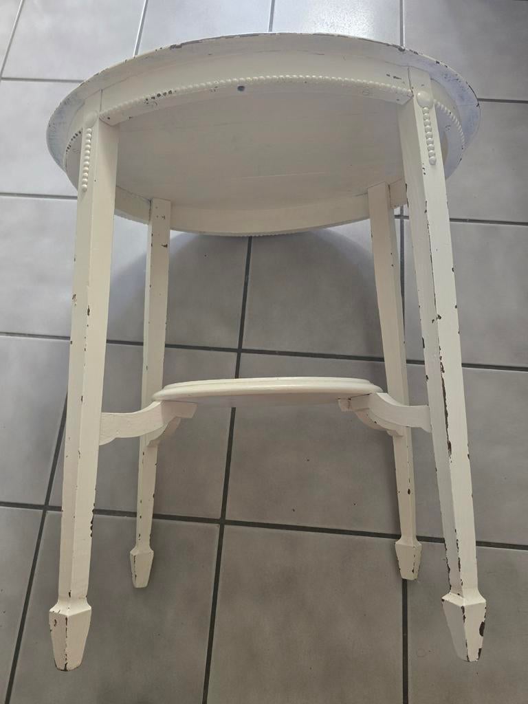 Vintage bijzettafel, wit, brocante stijl, Ophalen