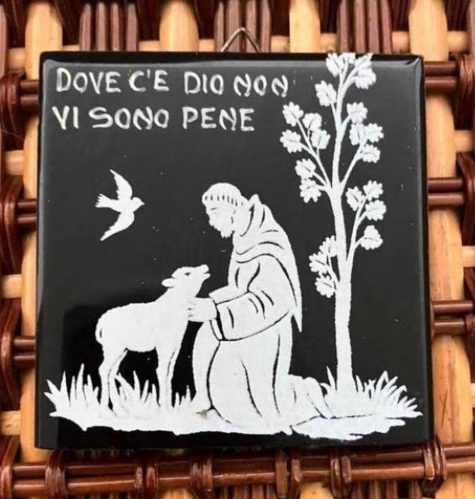 Religieus Italiaans bijzonder tegeltje,mooi !!!, Ophalen of Verzenden