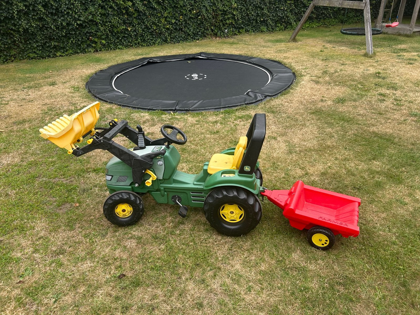 Traptractor met voorlader en aanhanger, Kinderen en Baby's, Speelgoed | Buiten | Voertuigen en Loopfietsen, Ophalen, Gebruikt
