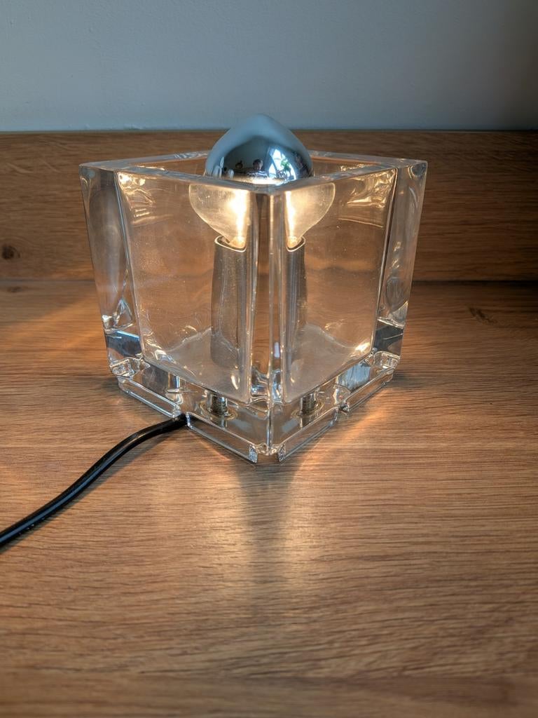 Nachtmann Glazen Kubus Tafellamp - 10x10x10CM, Ophalen, Gebruikt, Glas, Modern, minimalistisch