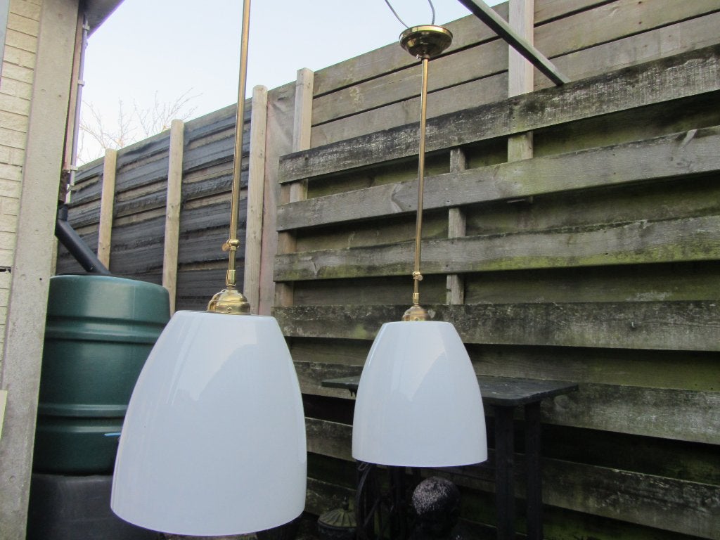 2 PRACHTIGE GROTE IDENTIEKE GISPEN LAMPEN, Huis en Inrichting, Lampen | Plafondlampen, Ophalen, Gebruikt, E27 (groot), Wit