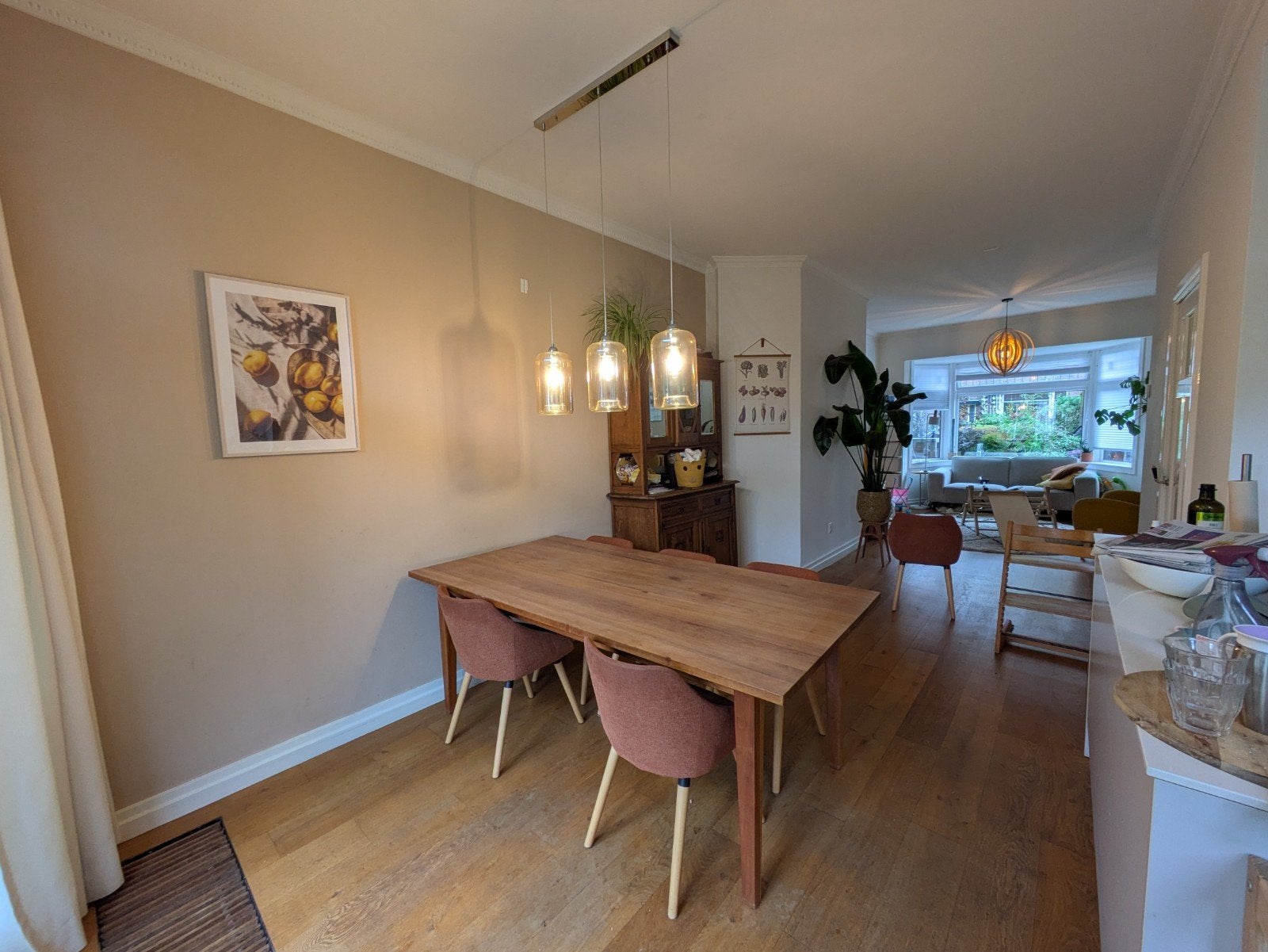 Massief houten tafel/eettafel, Ophalen, Zo goed als nieuw