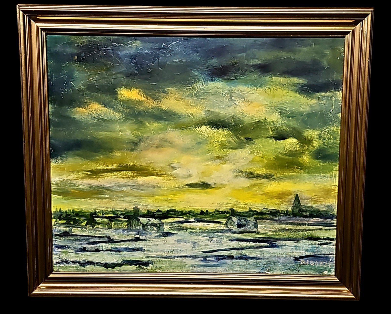 Jean Rigazzi - Schilderij landschap (1922-1993), Ophalen of Verzenden