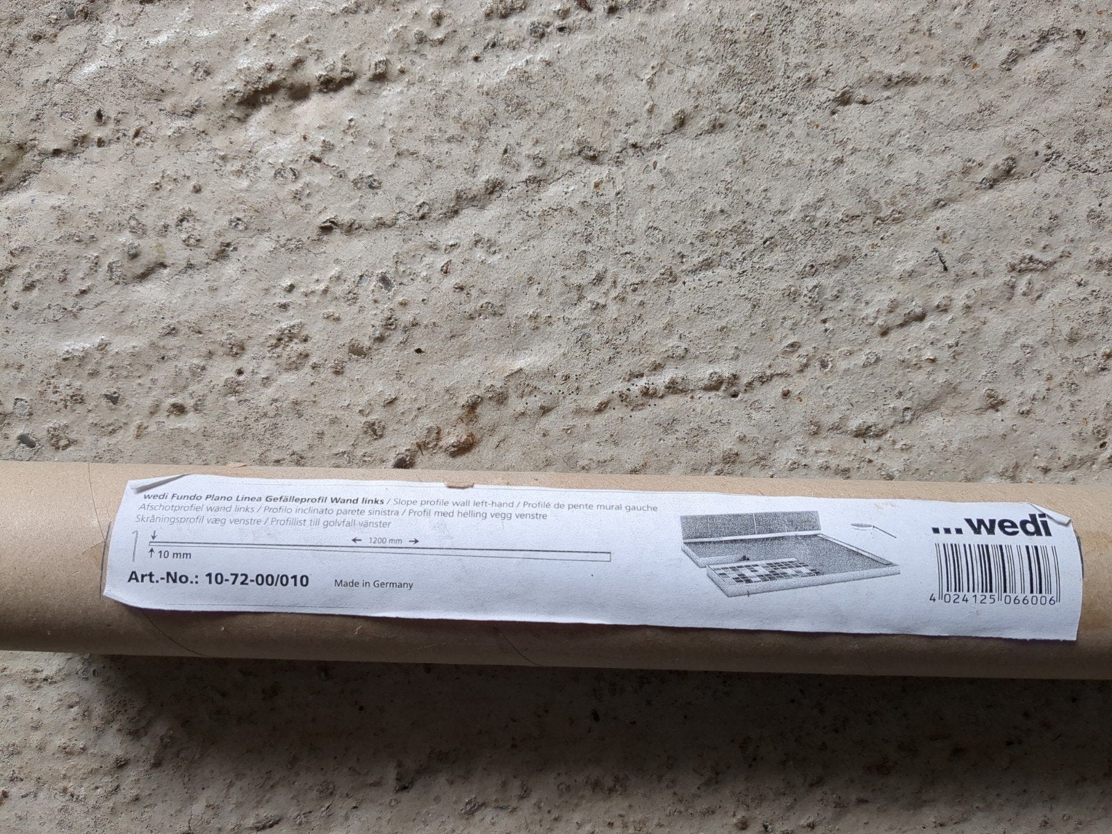 Wedi Fundo Plano Lineair Afschotprofiel Wand Links 1200mm, Ophalen, Overige materialen, 100 tot 150 cm, Overige typen