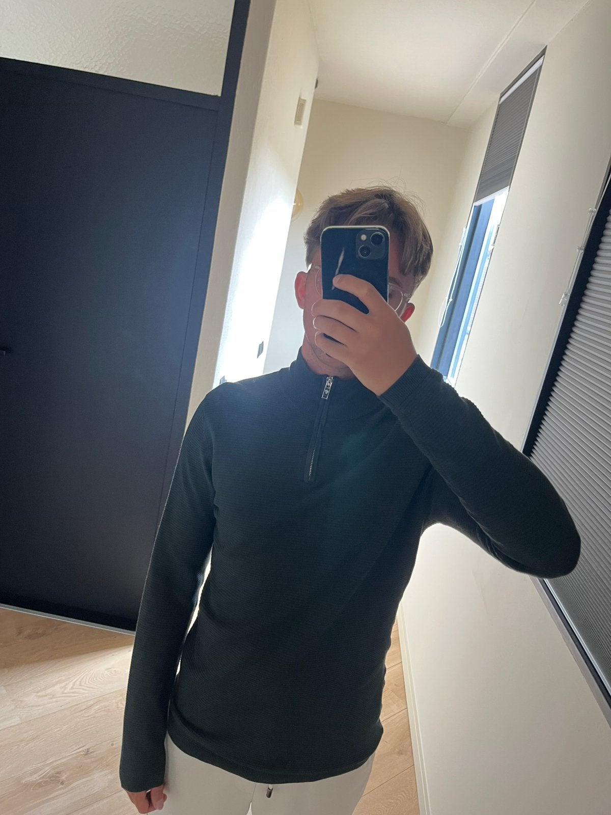 Stangata Ottoman Half Zip trui donkergroen maat M–nieuwstaat, Kleding | Heren, Truien en Vesten, Ophalen of Verzenden, Zo goed als nieuw