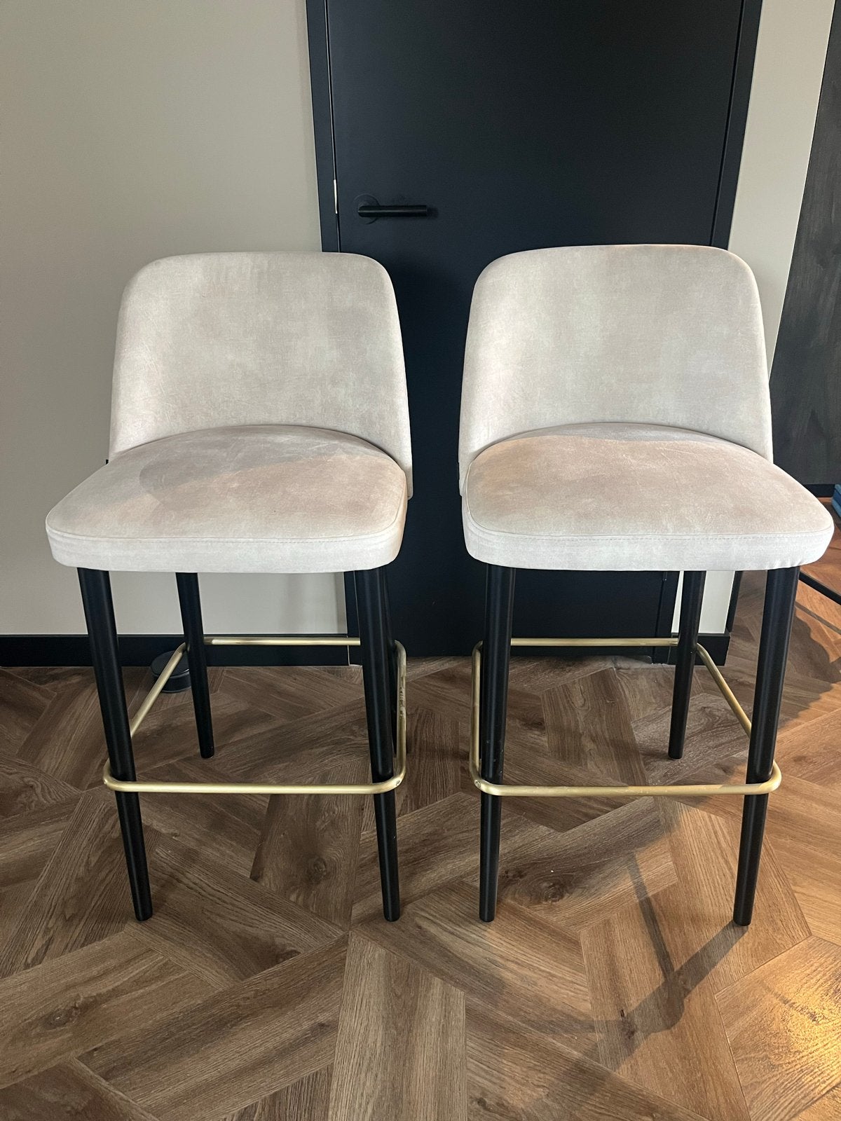 Set van 2 luxe barstoelen 'De Arend', Ophalen, Gebruikt, Met voetsteun, 60 tot 90 cm