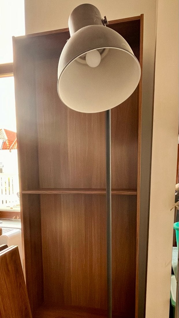 IKEA Hektar staande lamp met gratis wandlamp, Ophalen, Gebruikt, E27 (groot), Metaal
