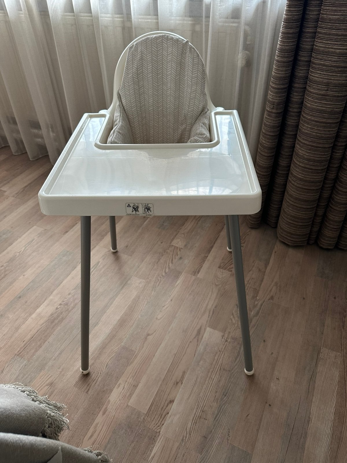 IKEA Antilop Hoge Kinderstoel met wit blad, Ophalen, Zo goed als nieuw, Overige typen, Aanschuifbaar