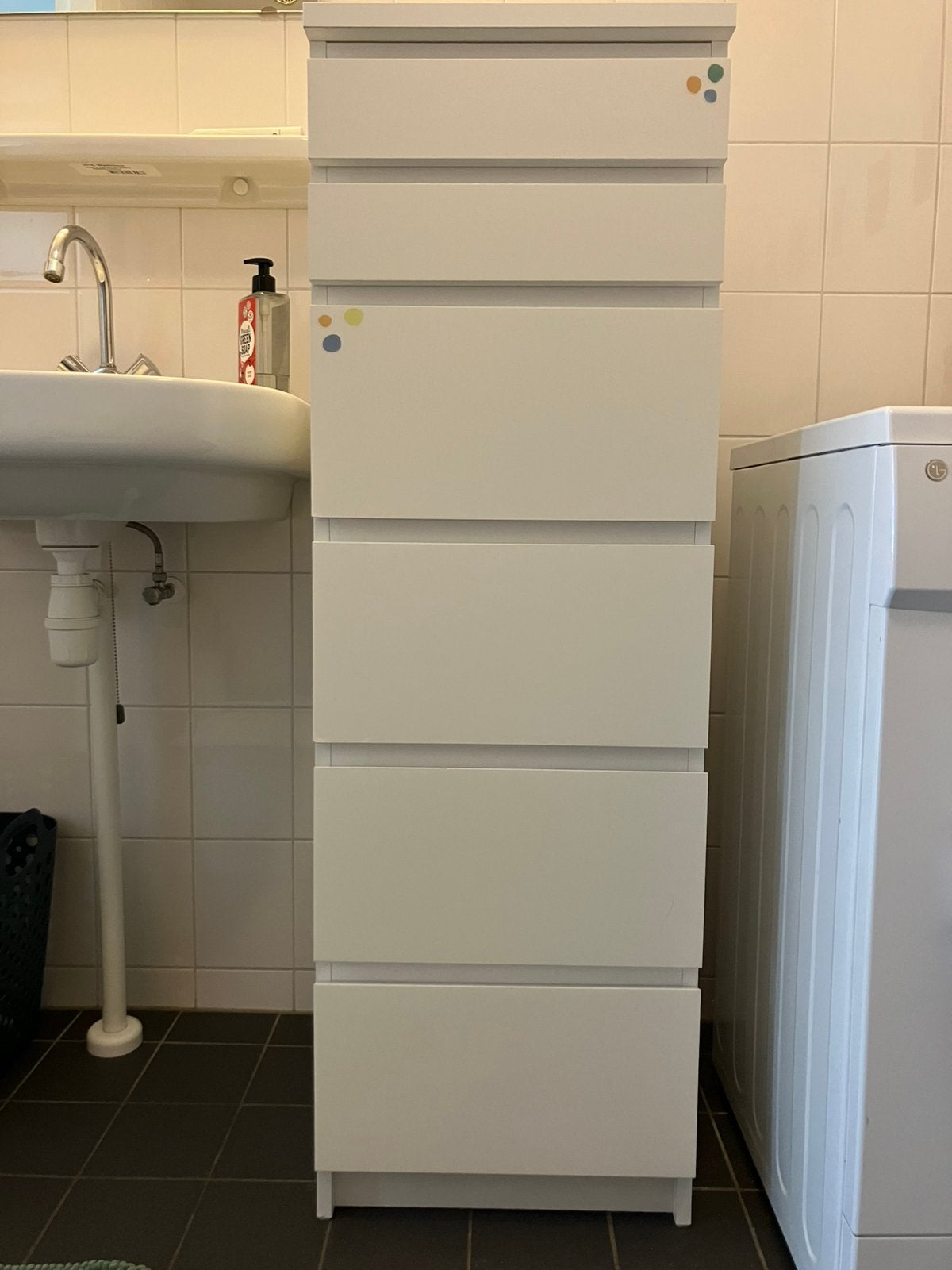 Witte IKEA MALM Ladekast (6 lades met spiegel), Ophalen, Minder dan 50 cm, 5 laden of meer, Zo goed als nieuw